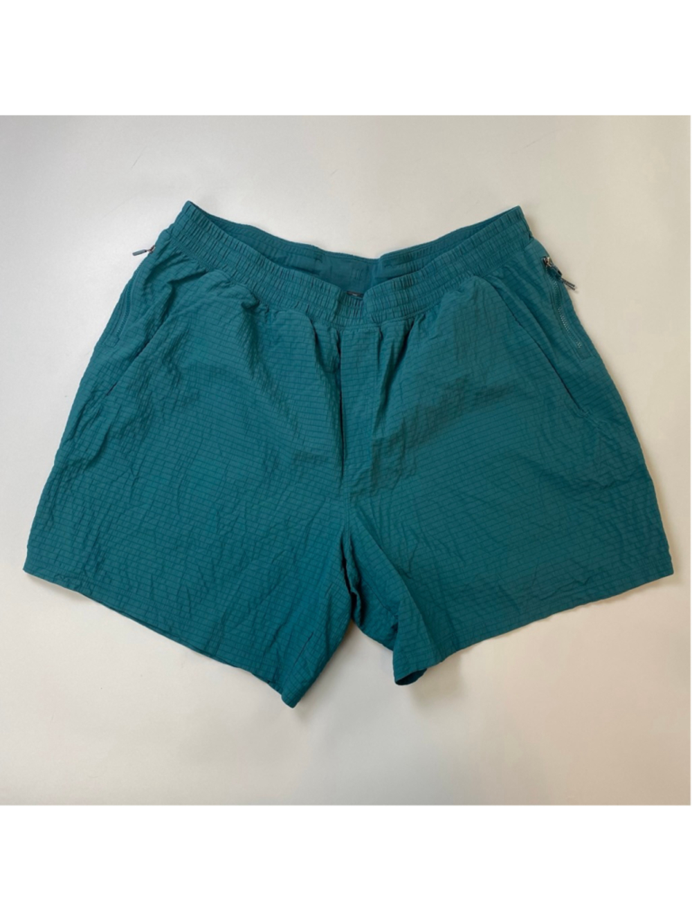 Lululemon Shorts Mens XXL Teal Pace Breaker Athletic Grid Pockets Unlined Run